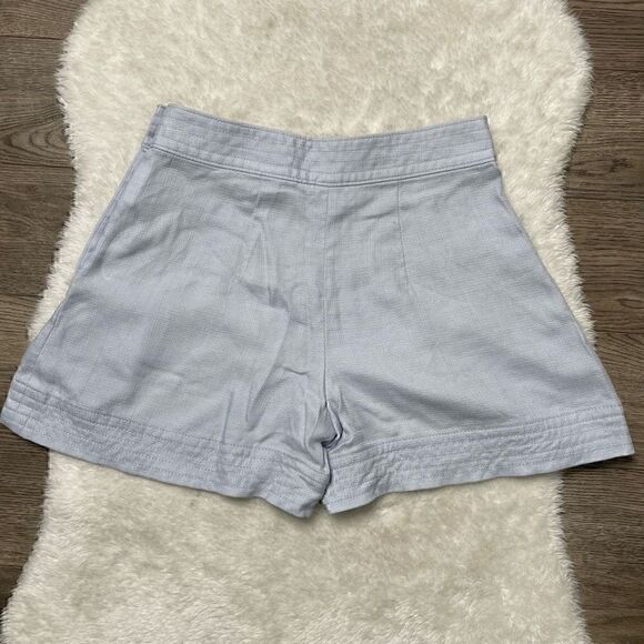 Club Monaco Shorts Size 00 XS Light Blue Buttons High Waist Lyocell - Picture 4 of 9